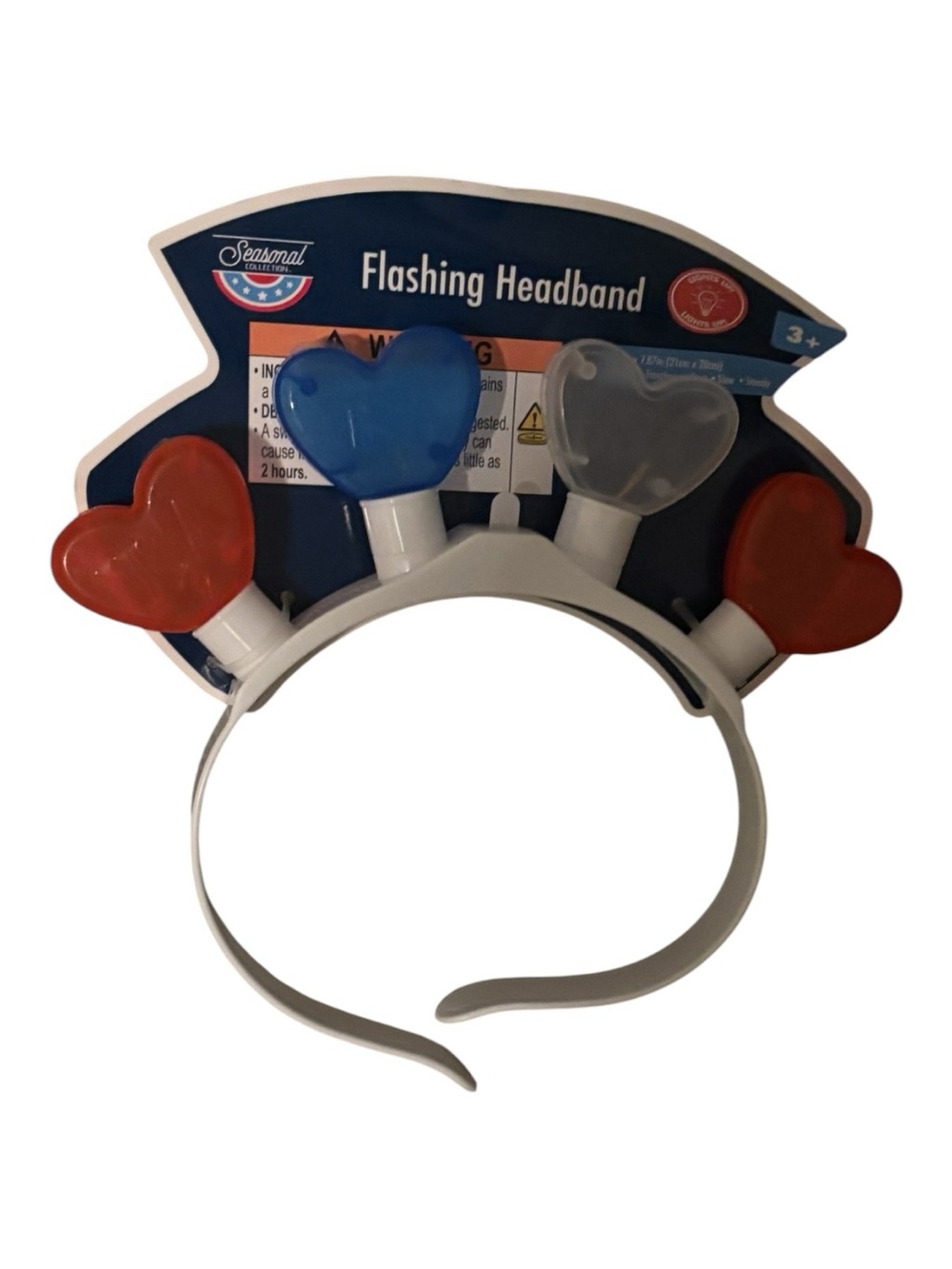 Flashing Heart or Star Headband - Red, Blue, Clear